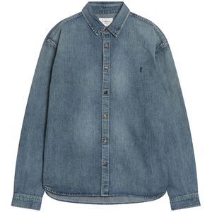 Saint Laurent, Heren, Overhemden, Blauw, Maat: L Denim,