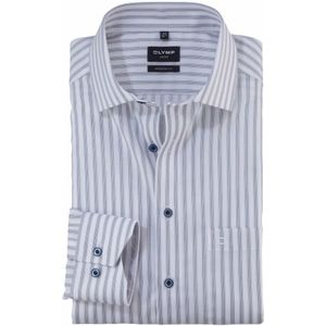 OLYMP - Luxor - Businessoverhemd - Marine - Modern Fit - Logoborduursel op Borstzak