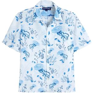 Vilebrequin, Heren, Overhemden, Wit, Maat: M Linnen,