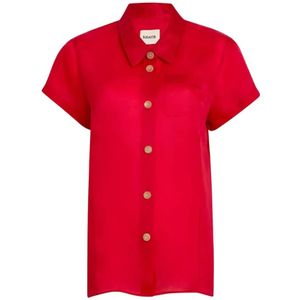 Khaite, Dames, Blouses & Shirts, Rood, Maat: S Zijde,