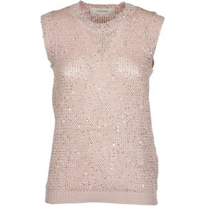 Golden Goose, Dames, Truien, Roze, Maat: XS Katoen,