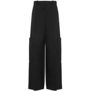 Khaite, Dames, Broeken, Zwart, Maat: 2XS Viscose,