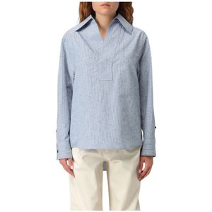 Bottega Veneta, Dames, Blouses & Shirts, Blauw, Maat: 2XS Katoen,