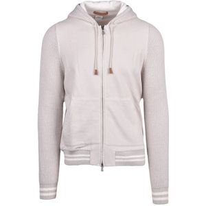 Eleventy, Heren, Sweatshirts & Hoodies, Beige, Maat: M Katoen,
