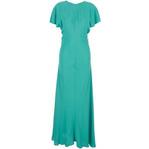 Semicouture, Dames, Jurken, Blauw, Maat: XS Zijde,