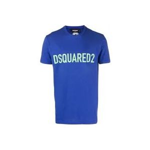 Dsquared2 T-shirts , Blue , Heren , Maat: XL