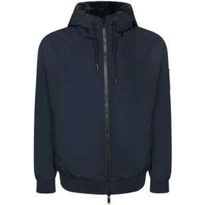 Moose Knuckles, Heren, Jassen, Blauw, Maat: XS Zijde,