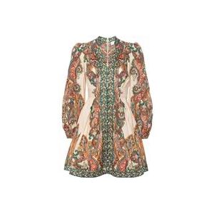 Zimmermann Paisley Print Linnen Jurk , Multicolor , Dames , Maat: L