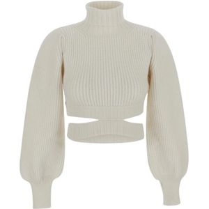 Andrea Adamo, Dames, Truien, Beige, Maat: M Wol,