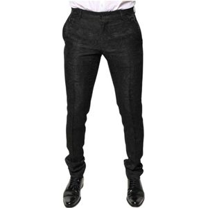 Dolce & Gabbana, Heren, Broeken, Zwart, Maat: S Zijde,