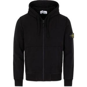 Stone Island, Heren, Sweatshirts & Hoodies, Zwart, Maat: L Katoen,
