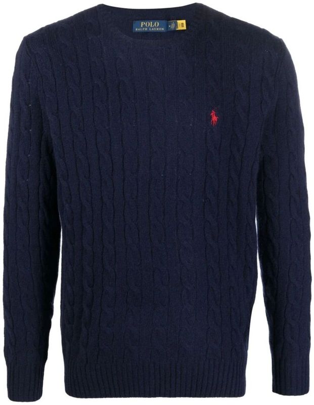 POLO RALPH LAUREN - Gebreide Trui - Marineblauw - Wol en Kasjmier