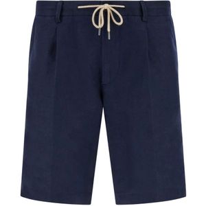 Boggi Milano - Bermuda - Marineblauw - Linnen - Trekkoorddetail