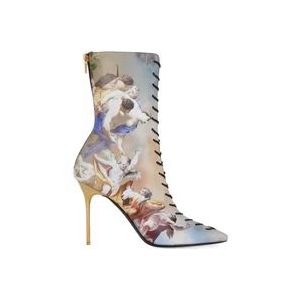 Balmain Uria enkellaarzen in Sky print leer , Multicolor , Dames , Maat: 36 EU