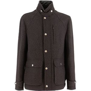 Brunello Cucinelli, Heren, Jassen, Bruin, Maat: L Wol,