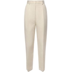 Jacquemus, Dames, Broeken, Beige, Maat: XS Katoen,