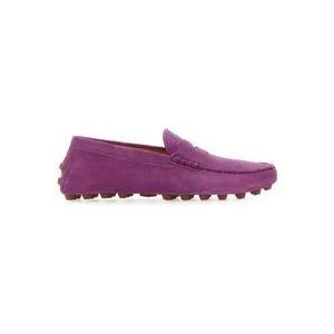 Tod's Paarse suède Gommino loafers , Purple , Dames , Maat: 36 EU