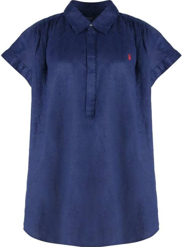 Blouse - Effen - Linnen - Losse Pasvorm - Kwartmouw