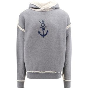 Dolce & Gabbana, Heren, Sweatshirts & Hoodies, Grijs, Maat: S Katoen,