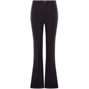 Elisabetta Franchi, Dames, Broeken, Zwart, Maat: L