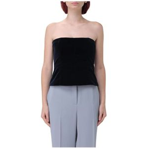 Tom Ford, Dames, Tops, Blauw, Maat: XS Velours,