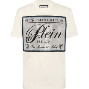 Philipp Plein, Heren, Tops, Beige, Maat: S Katoen,