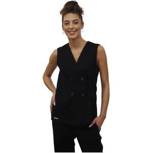 Alessia Santi, Dames, Tops, Blauw, Maat: XS Viscose,