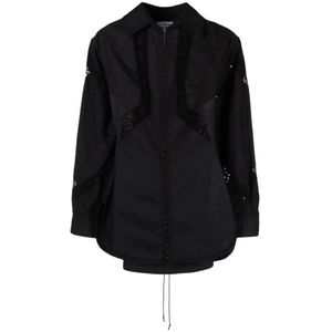 Marine Serre, Dames, Jurken, Zwart, Maat: XS Linnen,