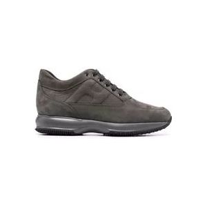 Hogan Grijze Suède Sneakers , Gray , Heren , Maat: 43 1/2 EU