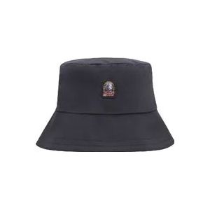 Parajumpers Stijlvol Logo Patch Bucket Hat , Black , unisex , Maat: S/M