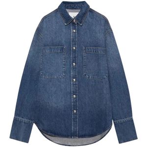 Anine Bing, Dames, Blouses & Shirts, Blauw, Maat: S Denim,