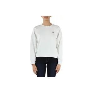 Twinset Oversized Katoenen Sweatshirt met Logo , White , Dames , Maat: S