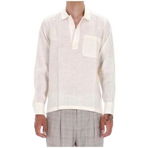 PT Torino, Heren, Overhemden, Beige, Maat: M Linnen,