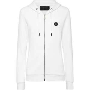 Philipp Plein, Dames, Sweatshirts & Hoodies, Wit, Maat: M Katoen,