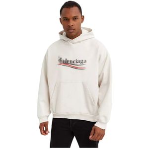 Balenciaga, Heren, Sweatshirts & Hoodies, Beige, Maat: XS Katoen,