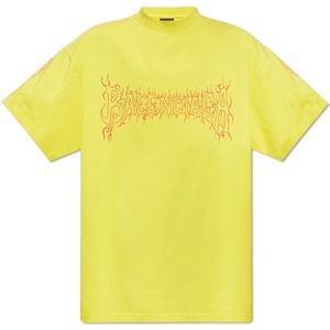 Balenciaga, Heren, Tops, Geel, Maat: S Katoen,