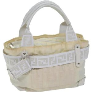 Fendi Vintage, Dames, Pre-owned, Wit, Maat: ONE Size Nylon,