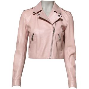Dolce & Gabbana, Dames, Jassen, Roze, Maat: 2XS Zijde,