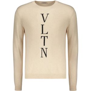 Valentino Garavani, Heren, Truien, Beige, Maat: 2XL Wol,