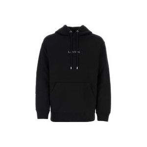 Lanvin Zwarte katoenen sweatshirt , Black , Heren , Maat: L