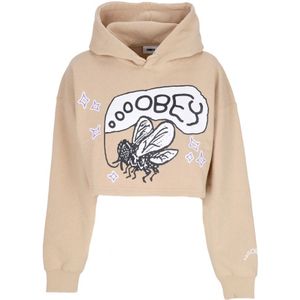 Obey, Dames, Sweatshirts & Hoodies, Beige, Maat: XS Katoen,