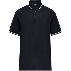 Emporio Armani, Heren, Tops, Blauw, Maat: S Katoen,