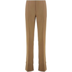 Chloé, Dames, Broeken, Bruin, Maat: S Wol,