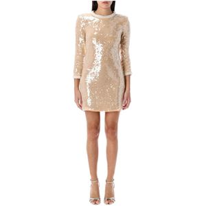 Self Portrait, Dames, Jurken, Beige, Maat: M Poliester,