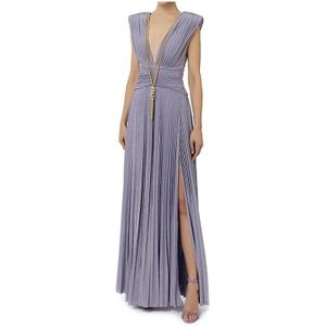 Elisabetta Franchi, Dames, Jurken, Blauw, Maat: M Viscose,