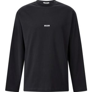 Msgm, Heren, Tops, Zwart, Maat: S