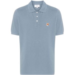 Maison Kitsuné, Heren, Tops, Blauw, Maat: L Katoen,