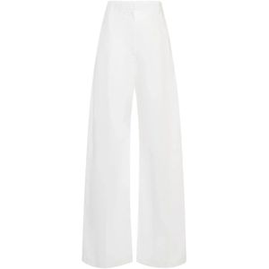 Sportmax, Dames, Broeken, Wit, Maat: M Katoen,