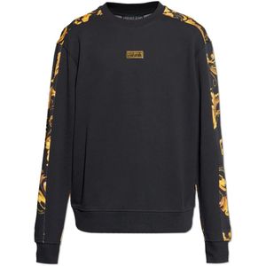 Versace Jeans Couture, Heren, Sweatshirts & Hoodies, Zwart, Maat: XL Katoen,