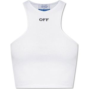 Off White, Dames, Tops, Wit, Maat: M Katoen,